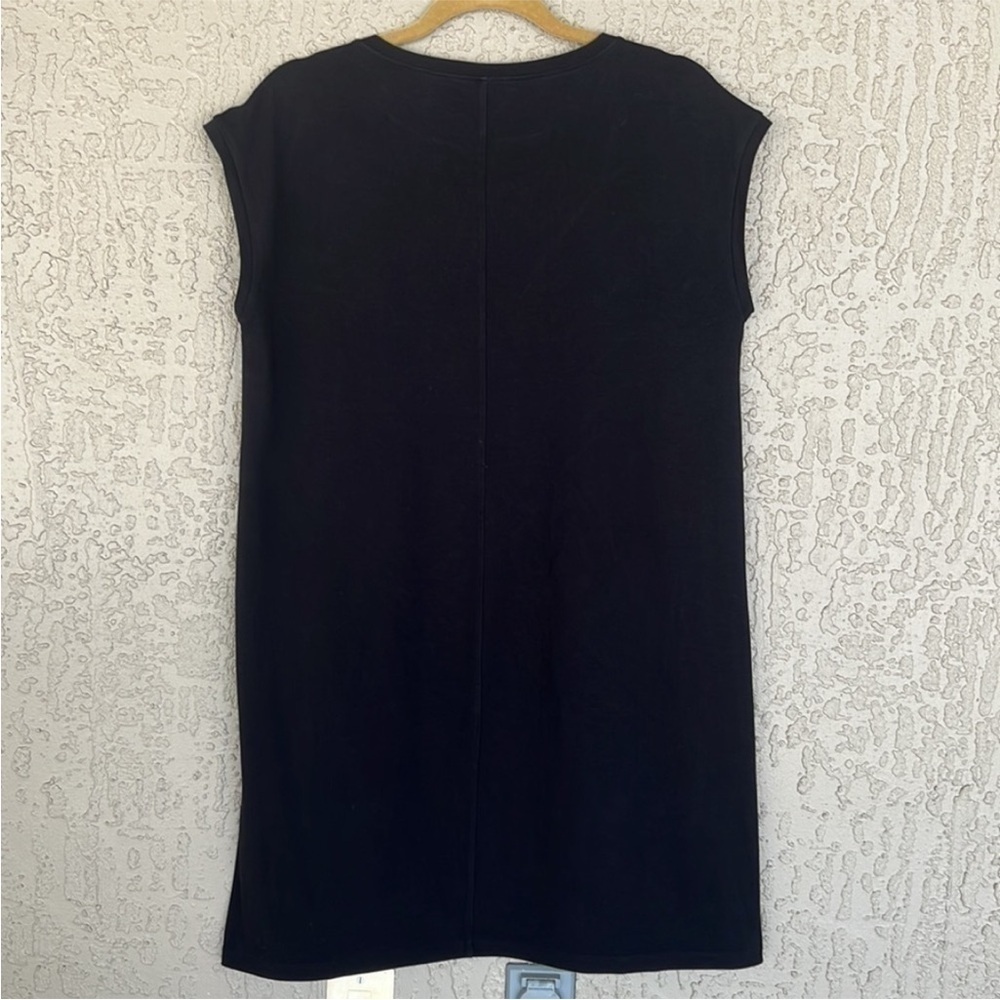 Eileen Fisher Black Organic Cotton Sleeveless Crewneck Tank Dress Size S - Picture 5 of 10